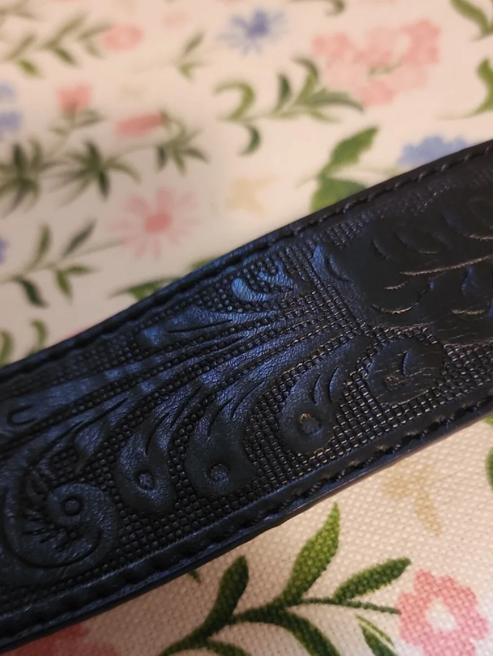 Men's Black Leather Belt with Gold Longhorn Western Buckle